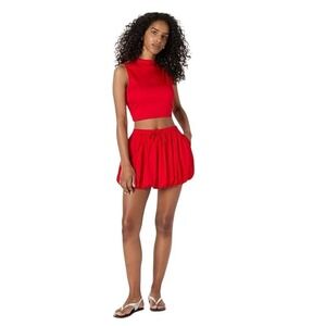 NWT The Drop Bubble Mini Skirt Flame Scarlet Red Size M